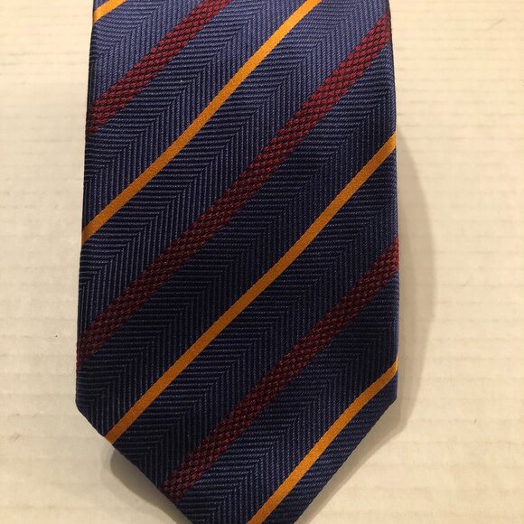 ERMENEGILDO Zegna azimut men's new blue 100%silk tie3 1/2